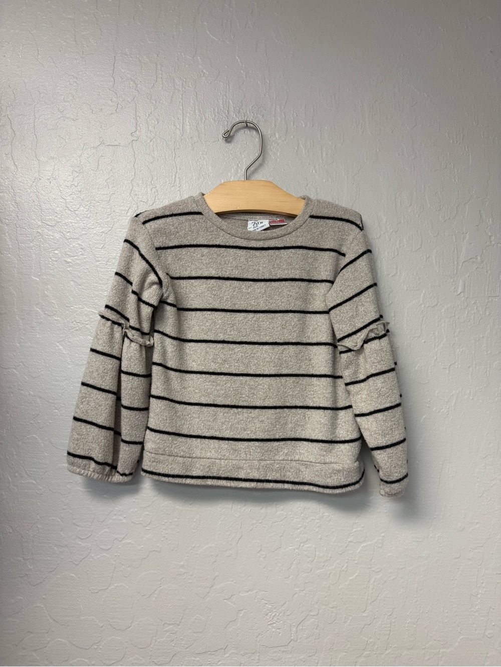 $15 ADD ON zara beige stripe sweater 3-4Y janie and jack cardigan knit
